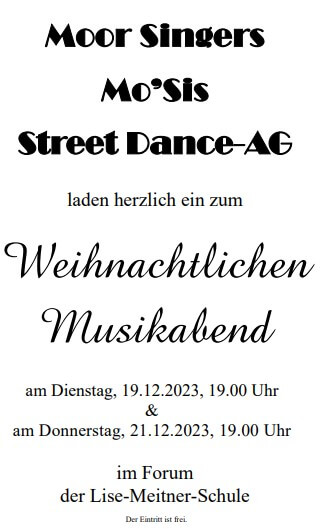 Weihnachtliche Musikabende